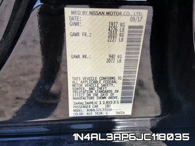 1N4AL3AP6JC118035 фото 2