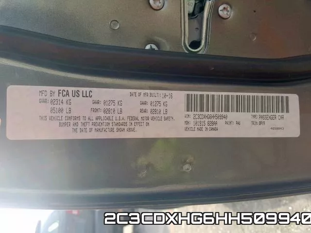 2C3CDXHG6HH509940 фото 2