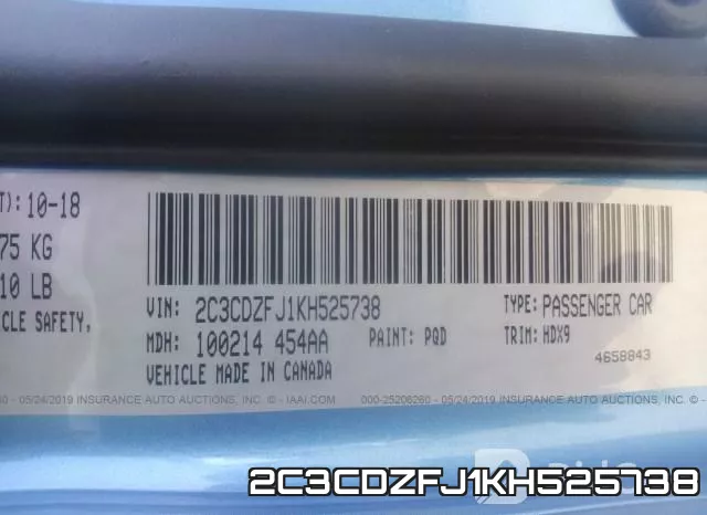 2C3CDZFJ1KH525738 фото 10