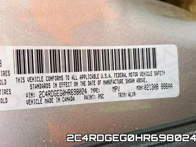 2C4RDGEG0HR698024 фото 2