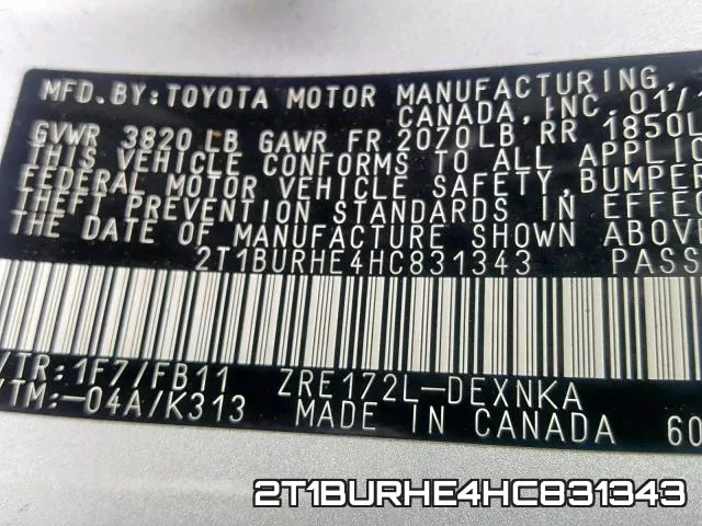 2T1BURHE4HC831343 фото 2