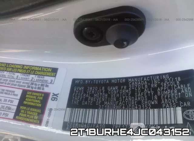 2T1BURHE4JC043152 фото 10