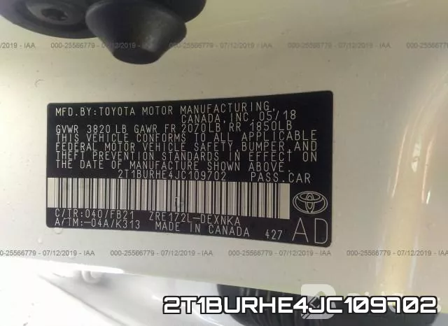 2T1BURHE4JC109702 фото 10