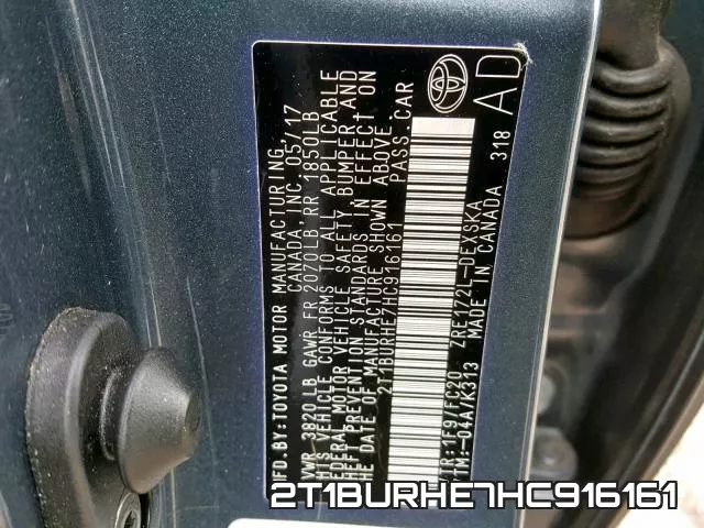 2T1BURHE7HC916161 фото 2