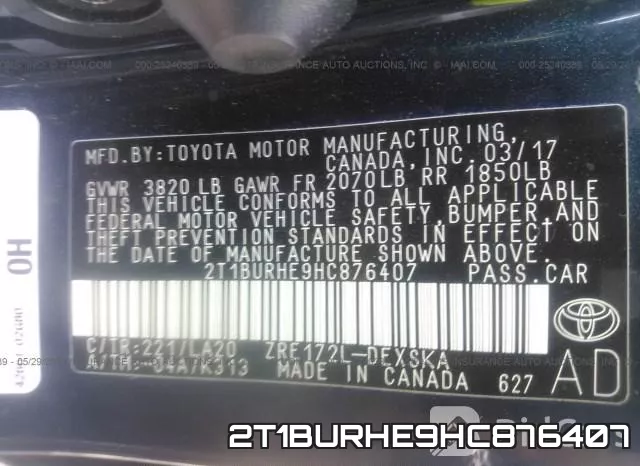 2T1BURHE9HC876407 фото 10