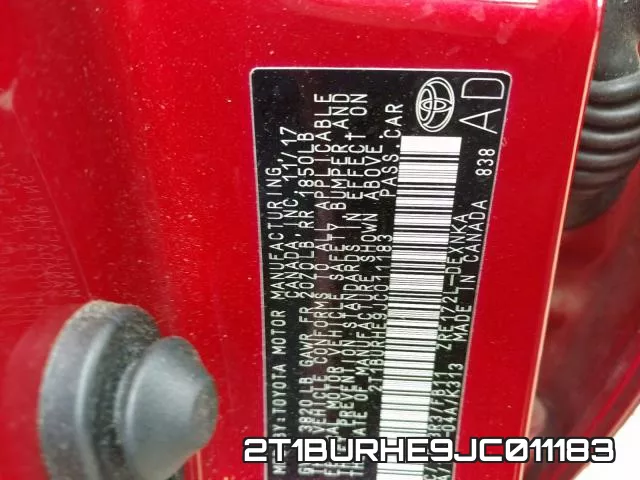 2T1BURHE9JC011183 фото 2