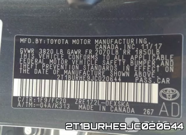 2T1BURHE9JC020644 фото 10