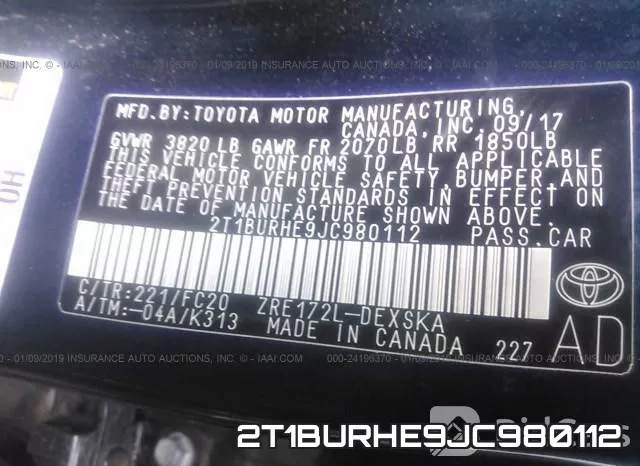 2T1BURHE9JC980112 фото 10