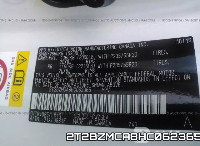 2T2BZMCA8HC062365 фото 10