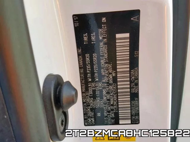 2T2BZMCA8HC125822 фото 2