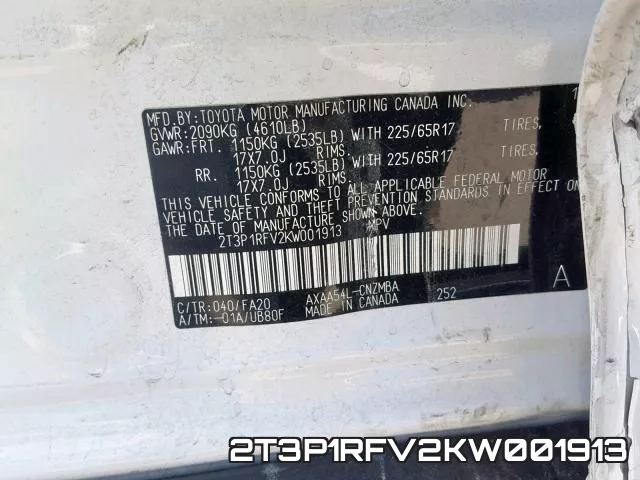 2T3P1RFV2KW001913 фото 2