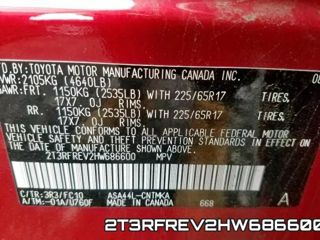 2T3RFREV2HW686600 фото 2
