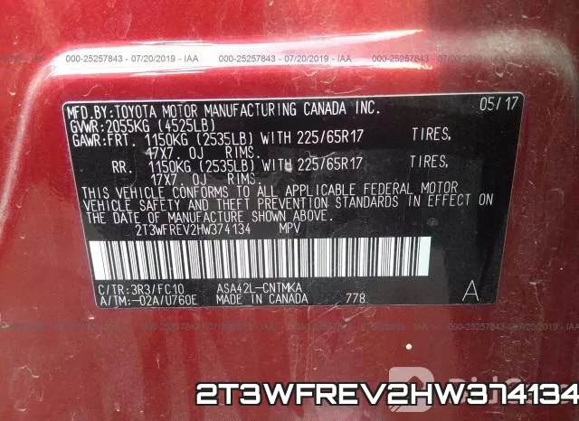 2T3WFREV2HW374134 фото 10