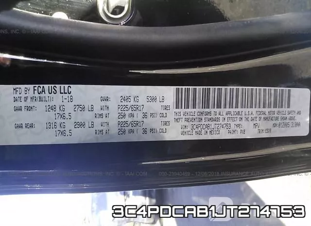 3C4PDCAB1JT274753 фото 10