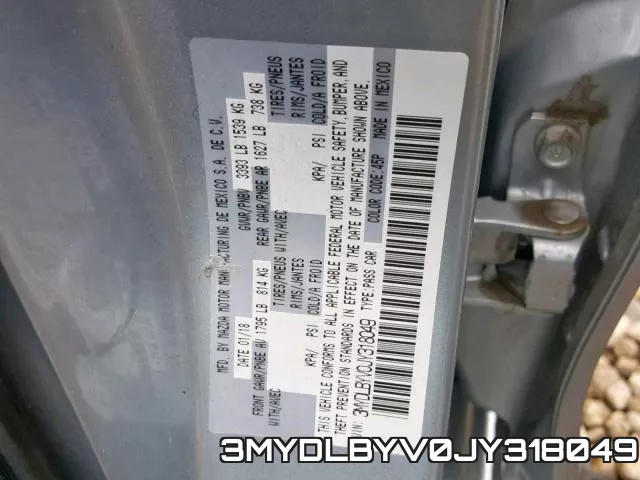 3MYDLBYV0JY318049 фото 2