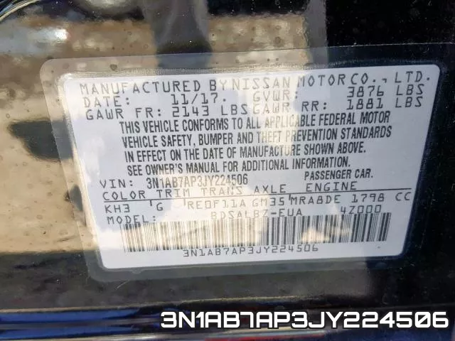 3N1AB7AP3JY224506 фото 2