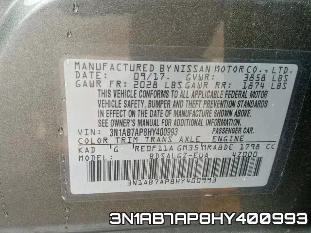 3N1AB7AP8HY400993 фото 2