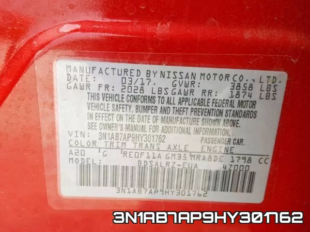 3N1AB7AP9HY301762 фото 2
