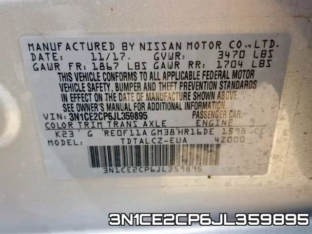 3N1CE2CP6JL359895 фото 2