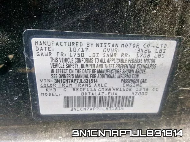3N1CN7AP7JL831814 фото 2