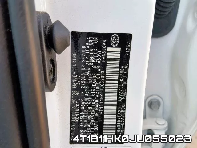 4T1B11HK0JU055023 фото 2