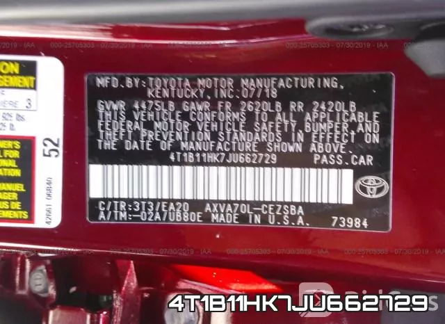 4T1B11HK7JU662729 фото 10