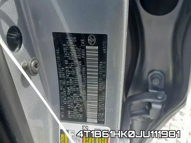 4T1B61HK0JU111981 фото 2