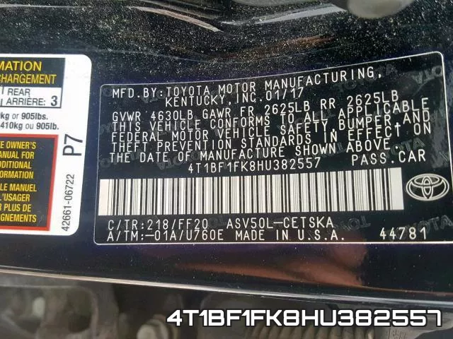 4T1BF1FK8HU382557 фото 2