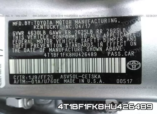 4T1BF1FK8HU426489 фото 10