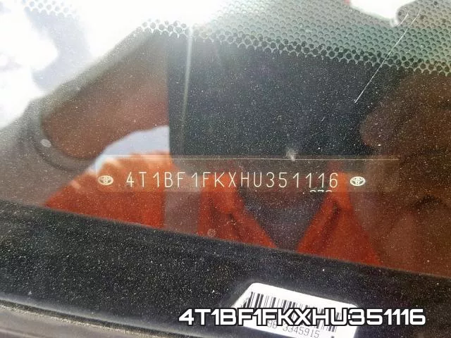 4T1BF1FKXHU351116 фото 2