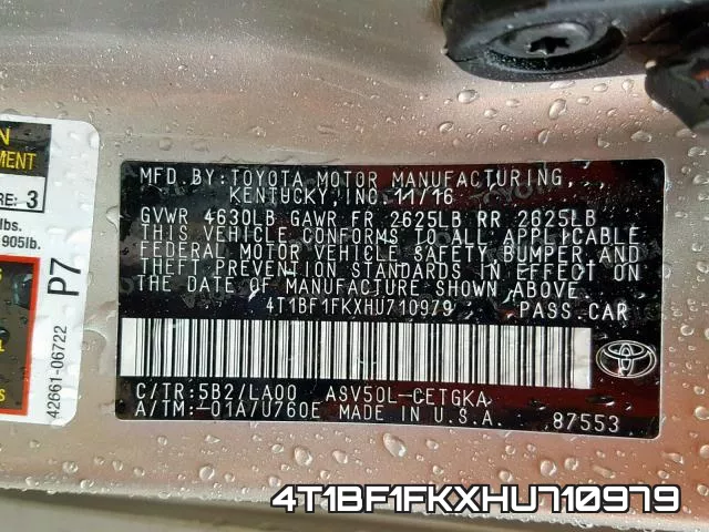 4T1BF1FKXHU710979 фото 2