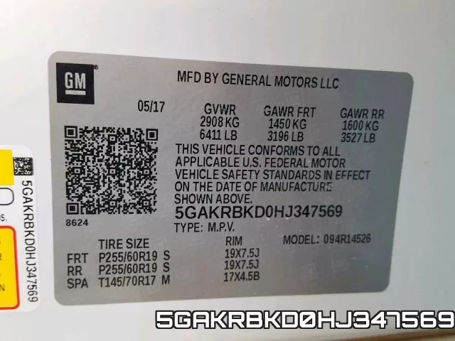 5GAKRBKD0HJ347569 фото 2