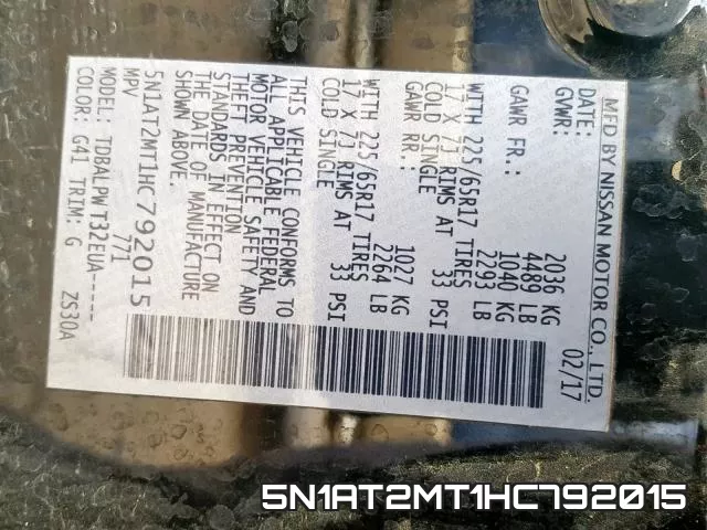 5N1AT2MT1HC792015 фото 2