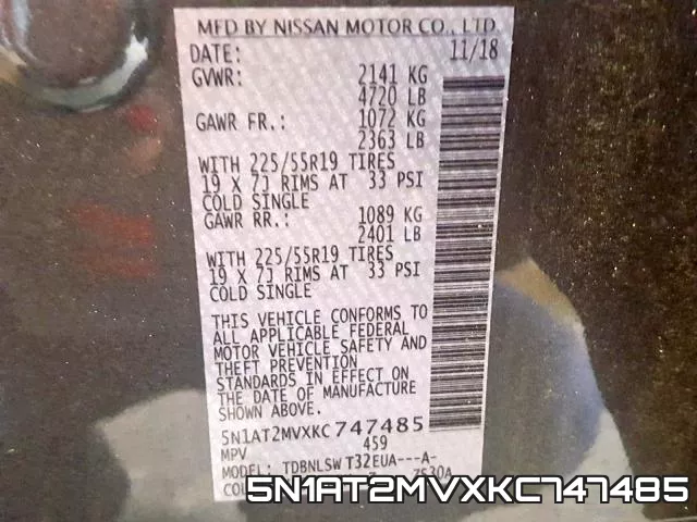 5N1AT2MVXKC747485 фото 2