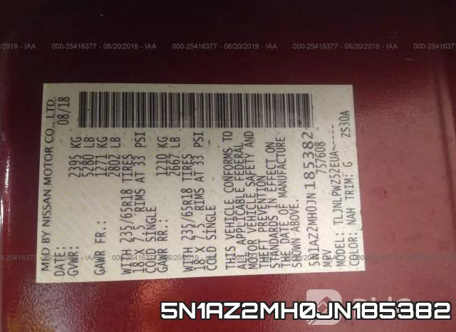 5N1AZ2MH0JN185382 фото 10