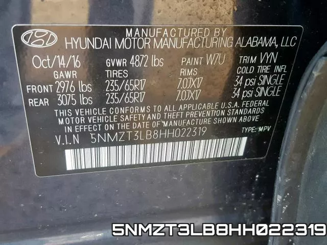 5NMZT3LB8HH022319 фото 2