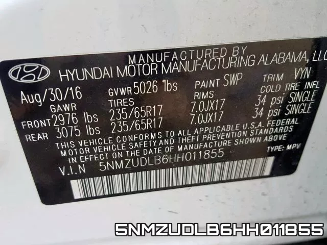5NMZUDLB6HH011855 фото 2