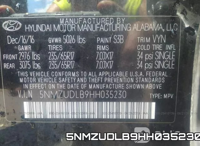 5NMZUDLB9HH035230 фото 10
