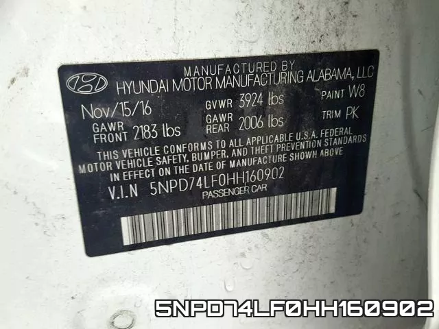 5NPD74LF0HH160902 фото 2