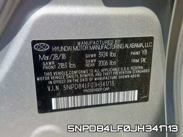 5NPD84LF0JH341713 фото 2
