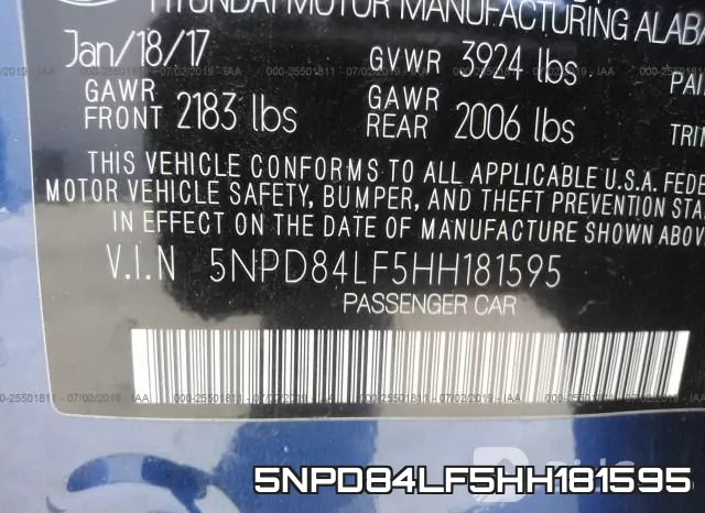 5NPD84LF5HH181595 фото 9