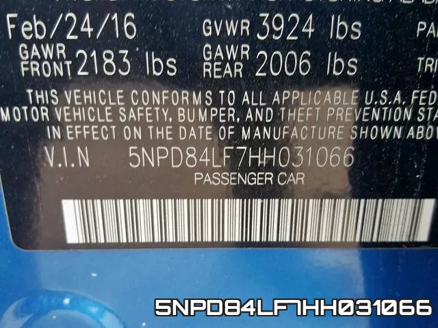 5NPD84LF7HH031066 фото 2