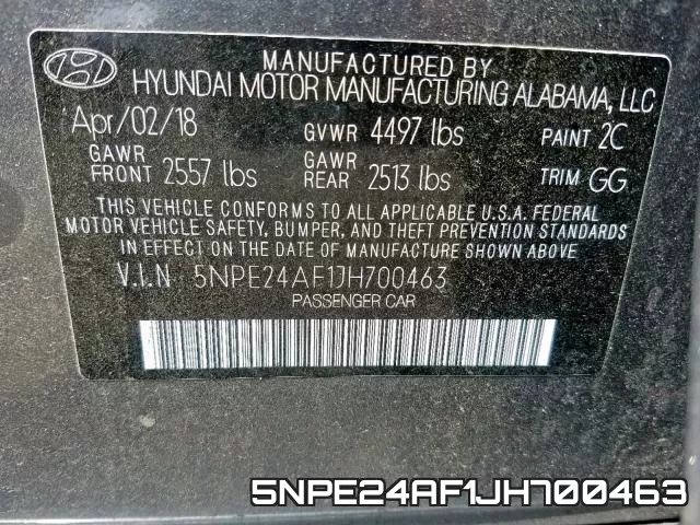 5NPE24AF1JH700463 фото 2