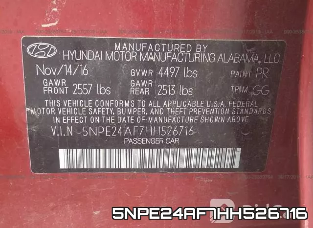5NPE24AF7HH526716 фото 10
