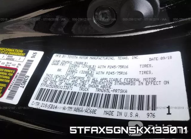 5TFAX5GN5KX133071 фото 10