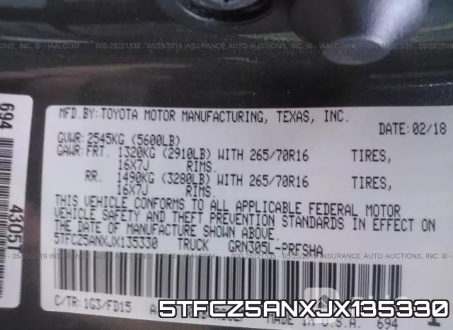 5TFCZ5ANXJX135330 фото 10