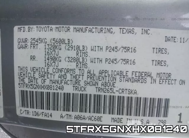 5TFRX5GNXHX081240 фото 10
