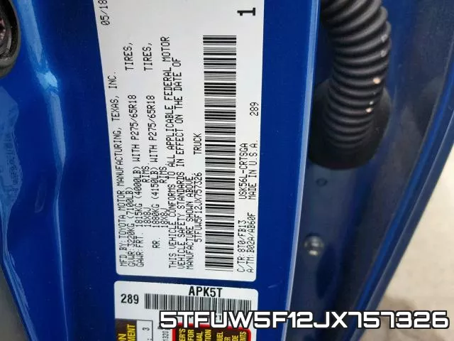 5TFUW5F12JX757326 фото 2