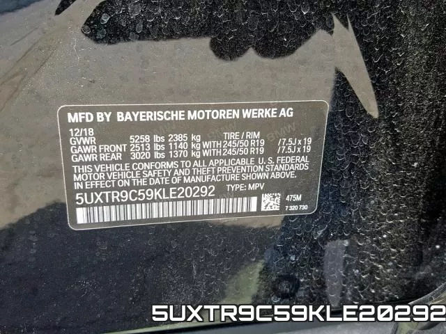 5UXTR9C59KLE20292 фото 2
