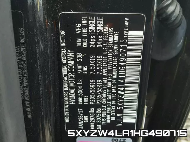 5XYZW4LA1HG490715 фото 2